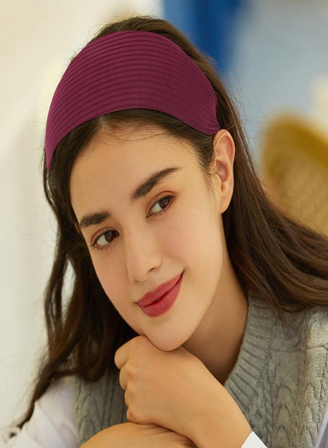 ACO-UINT Red Headband for Women, Boho Wide Headbands Thick Headbands with Teeth, Large Head Bands for Women's Hair Turban Hairbands Hair Accessories for Women - Image 4