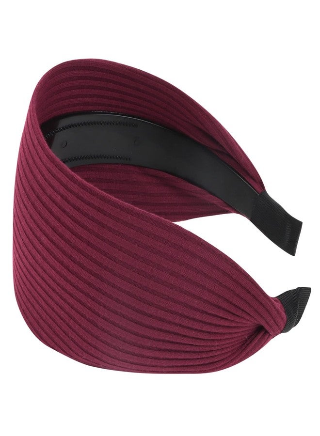 ACO-UINT Red Headband for Women, Boho Wide Headbands Thick Headbands with Teeth, Large Head Bands for Women's Hair Turban Hairbands Hair Accessories for Women - Image 1