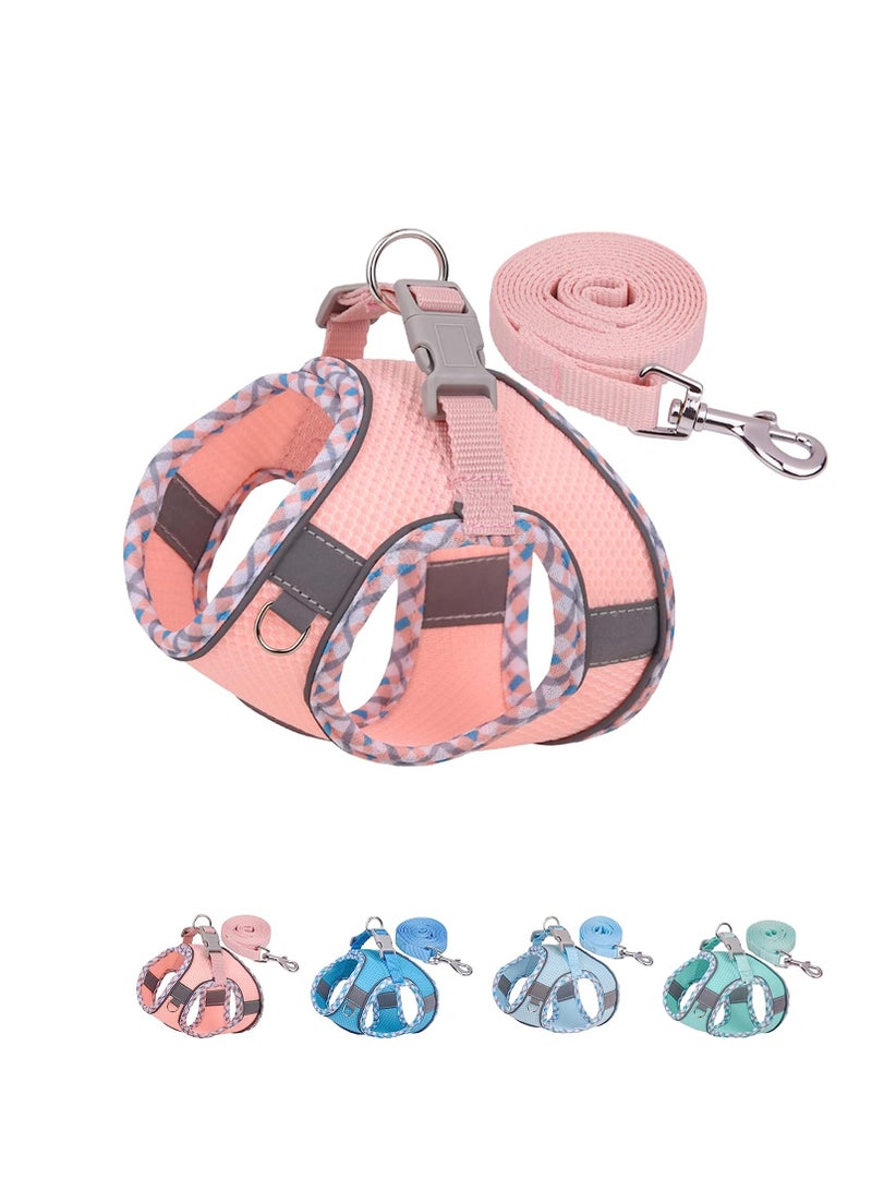 KASTWAVE Dog Harness with Leash Set, No Pull, Puppy Harness and Leash Set, Easy Walk Dog Harness for Walking, Running, Training, for Small Medium Large Dogs, Pink, XXS - Image 1