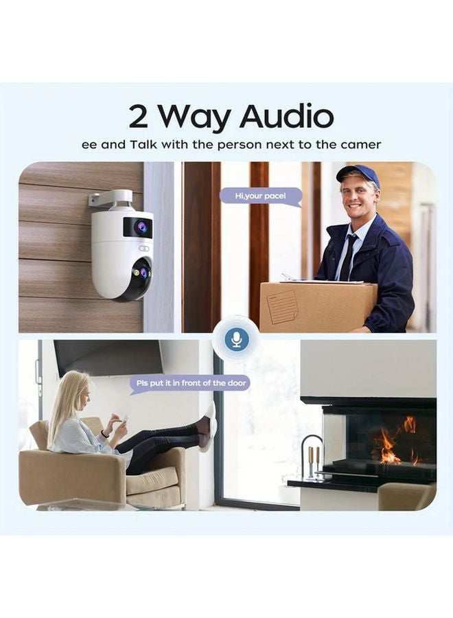 Kdo8 Dual Lens WiFi Security Camera 360 PTZ 3MP HD Color Night Vision Motion Detection Two Way Audio Outdoor USB Powered - Image 5