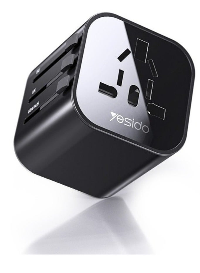 Yesido MC-09 Multi-function Universal Travel Adapter Plug (Black) - Image 1