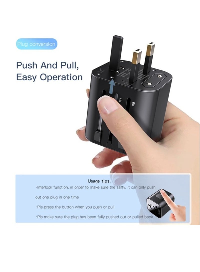 Yesido MC-09 Multi-function Universal Travel Adapter Plug (Black) - Image 3