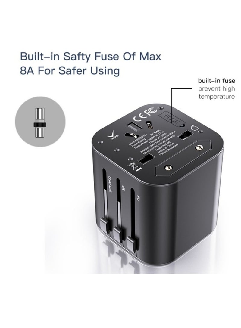 Yesido MC-09 Multi-function Universal Travel Adapter Plug (Black) - Image 4