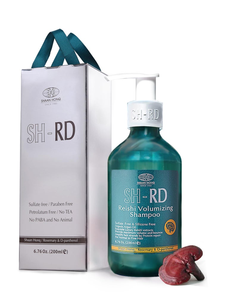 Sh Rd شامبو SH-RD ريشي لتكثيف الشعر الرقيق والمتساقط | شامبو تكثيف مع مستخلص ريشي، إكليل الجبل، زيت الأركان | منتجات العناية بالشعر لزيادة الحجم | شامبو خالي من البارابين - 6.76 أونصة/200 مل - Image 1