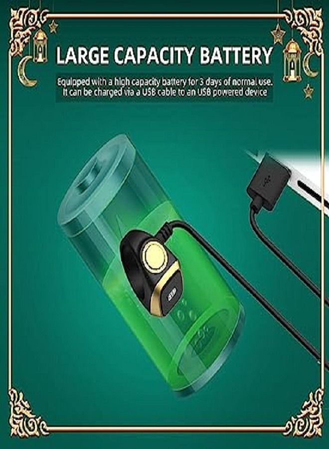 إيكيبلا Tasbih الذكية خاتم Zikr Lite من البلاستيك الأسود 20 مللي متر - Image 5