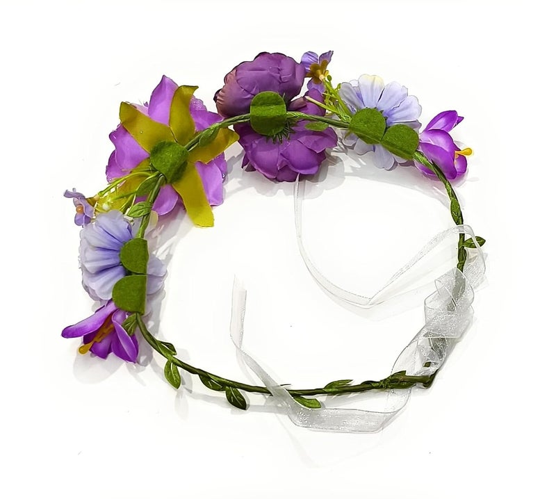 FAIRYTALE Women Hair Flower Crown Head Garland Wedding Hair Wreath Dried Flowers Corolla Garlands Floral Headband Headdress Hair Tiaras - Image 2