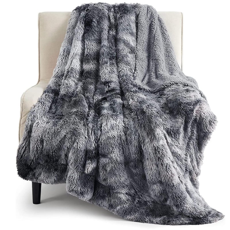 Bedsure GentleSoft Fluffy Fuzzy Faux Fur Throw Blanket for Couch, Soft Sherpa Fleece Cozy Gifts for Women, Plush Bed Blanket Christmas Room Decor for Men, Thick Warm Minky Teen Gifts Winter Bedding - Image 1