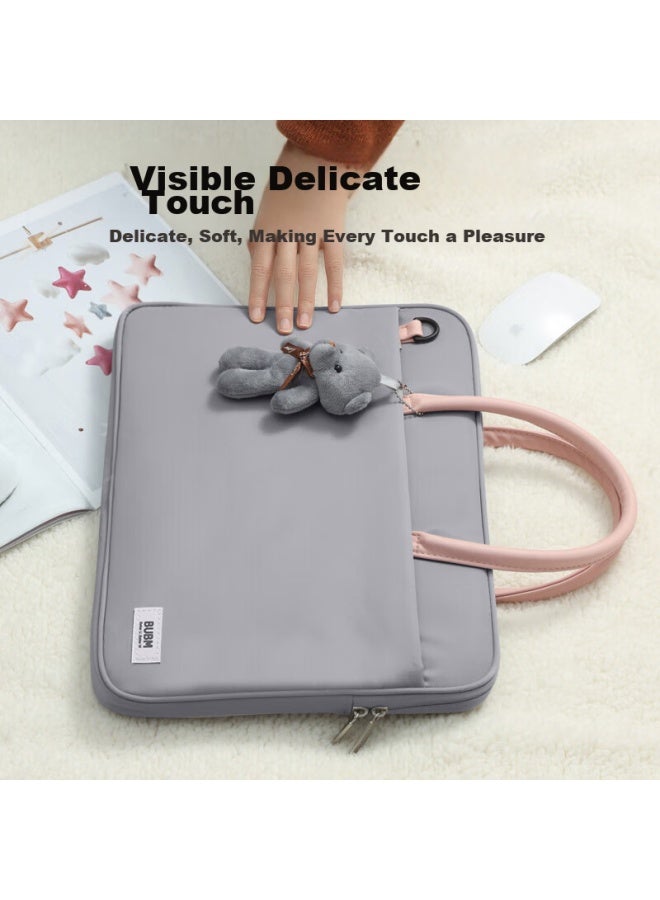 Bubm Laptop Bag 15.6-inch For Women, Compatible With Lenovo, Huawei, Apple Macbook, Xiaomi, Shoulder Crossbody Bag, Fashionable And Slim, Gray 15.6-inch - Image 2