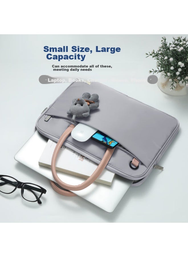 Bubm Laptop Bag 15.6-inch For Women, Compatible With Lenovo, Huawei, Apple Macbook, Xiaomi, Shoulder Crossbody Bag, Fashionable And Slim, Gray 15.6-inch - Image 3