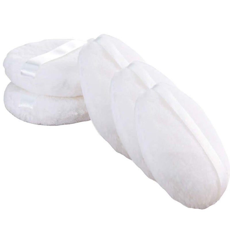 JOLY Large Loose powder Puff, 4.3'' XL Body Puff with Ribbon (10.9cm) (5PCS) - Image 1