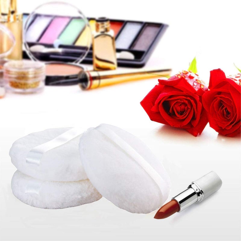JOLY Large Loose powder Puff, 4.3'' XL Body Puff with Ribbon (10.9cm) (5PCS) - Image 3