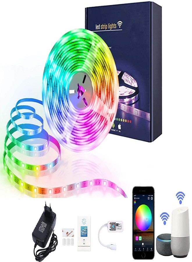 Desidiya Smart Led Strip Lights with Power Supply Color Changing 5050 RGB 300LED's Rope Light Strips - 5 Meter,Red,Blue,Green - Image 1