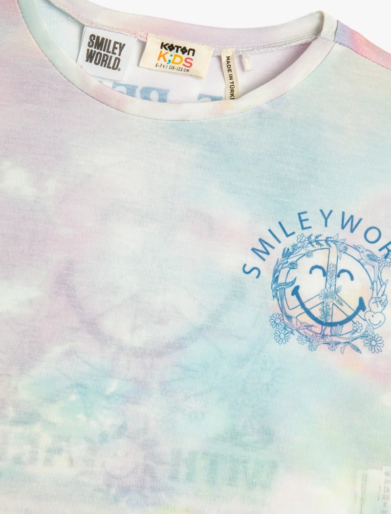 KOTON Back Printed SmileyWorld® T-Shirt Licensed Batik Patterned
