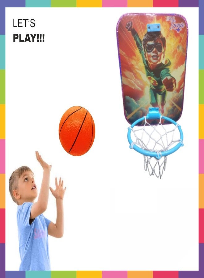 ToyGenie Basketball Hanging Board PlaySet with Basketball, Ring, and Net for Kids, Kids Sports Basketball Toys, Indoor and Outdoor Games for Boys Girls Kids (Multicolor) (Champion Boys) - Image 2