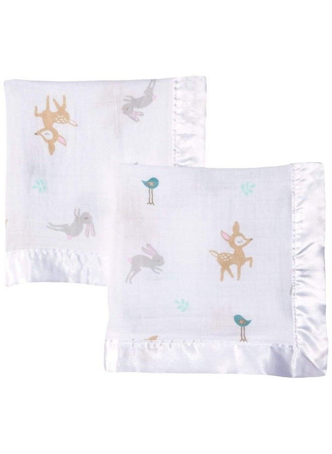 lulujo Baby Cotton Muslin Security Blankets Pack Of 2 16 X 16 Inches Little Fawn  - Image 4
