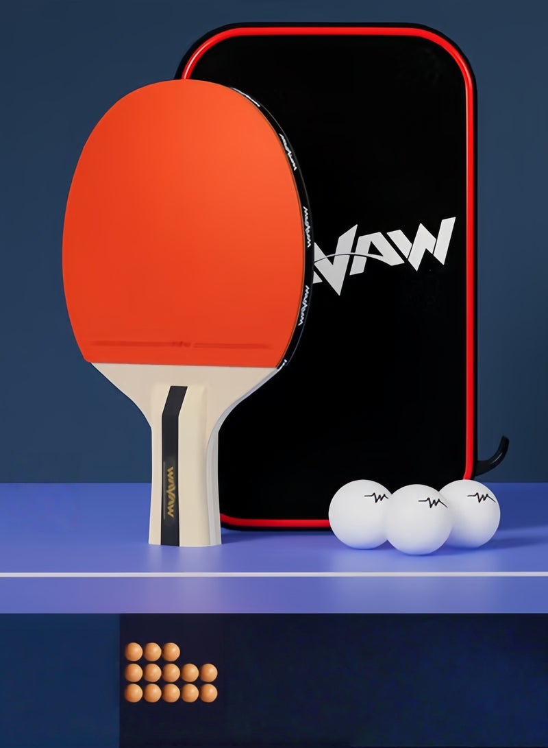 Nariele Kids Pro Ping Pong Rackets for School Beginners 4-star short handle single pack (13 Table tennis balls for free)