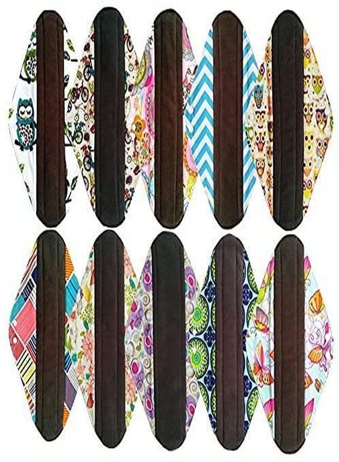 JOBEBE 10PCS 14 Inch Overnight Cloth Reusable Washable Menstrual Pads Sanitary Pads - Image 1