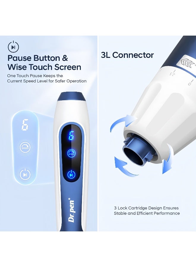 Dr.pen Dr. Pen A11 Professional Microneedling Pen with LED Digital Display, Adjustable 0-2.5mm Needle Depth, 6 Speed Levels, Wireless Rechargeable Skin Care Device for Home & Beauty Salon - Image 3