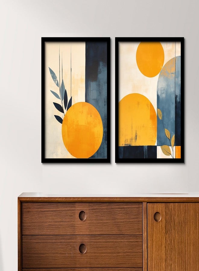 ARTELLY Aesthetic Wall Paintings For Living Room Bedroom, Paintings For Wall/Home Decoration - Decorative Poster Frames For Bedroom Wall Decor (Set of 2) (Medium, Modern Art 5) - Image 1