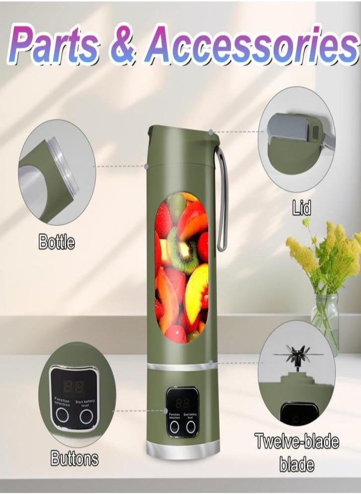 New 12-Blade Portable Juicer Cup: USB Charging, Ideal for Home, Ice Crushing & On-the-Go Juicing