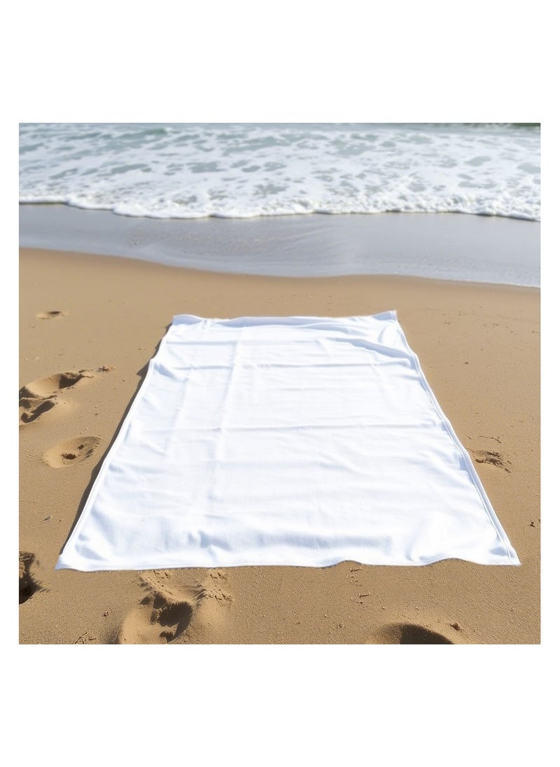 Fabienne Over-Sized Bath Sheet 100x200cm Microfiber Beach Towel Extra Large Pool Towel Yoga Towel Spa Towel Soft, High Absorption, Quick-Drying Off-White  - Image 3