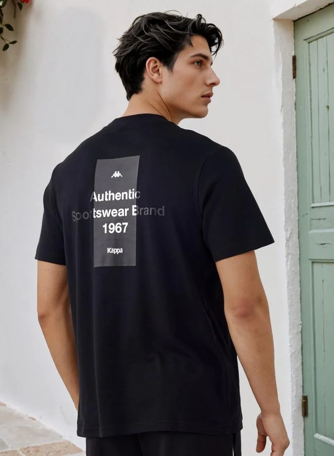 كابا تيشيرت بياقة دائرية وطبعة شعار كابا