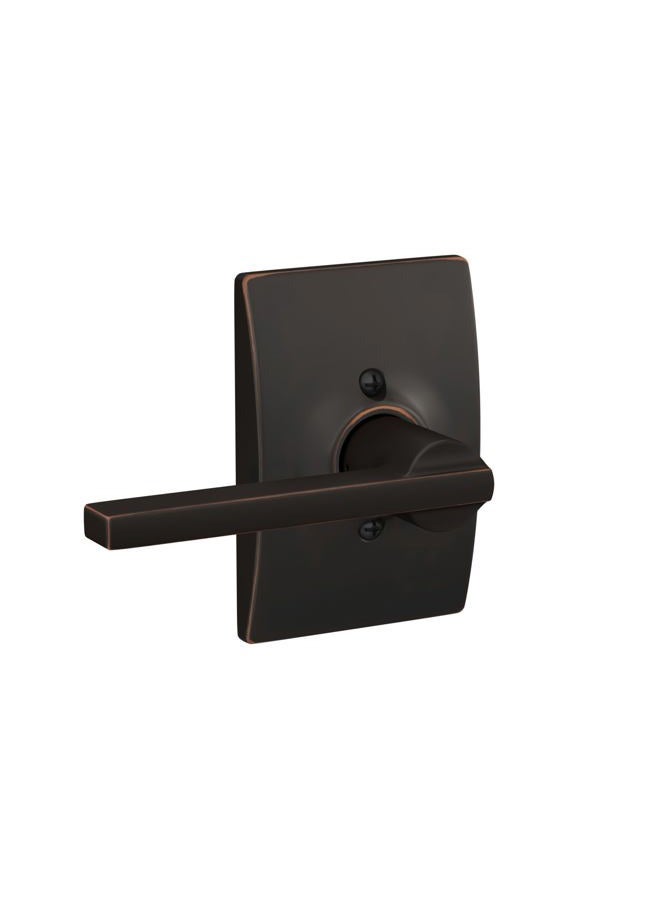 Schlage F170 LAT 716 CEN Latitude Door Lever with Century Trim, One Sided Non-Turning Dummy Door Handle, Aged Bronze - Image 1