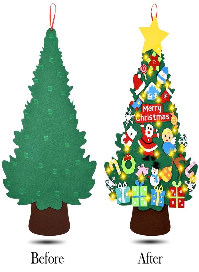 HmiL-U Felt Christmas Tree - 3.4 FT Christmas Decorations for Toddlers with 30 Pcs Ornaments,DIY Xmas Gifts for Door Wall Hanging Decorations - Image 3