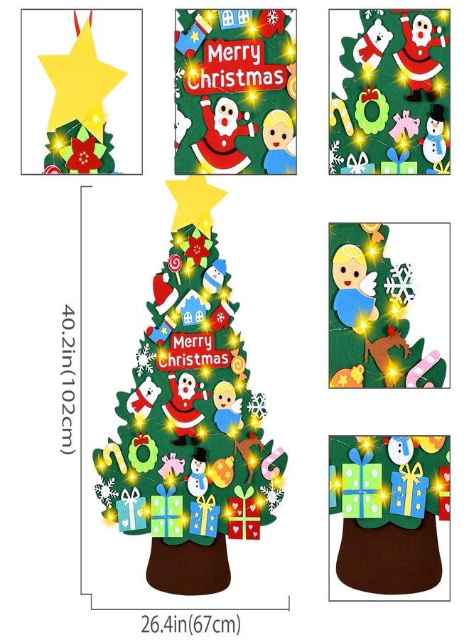 HmiL-U Felt Christmas Tree - 3.4 FT Christmas Decorations for Toddlers with 30 Pcs Ornaments,DIY Xmas Gifts for Door Wall Hanging Decorations - Image 4
