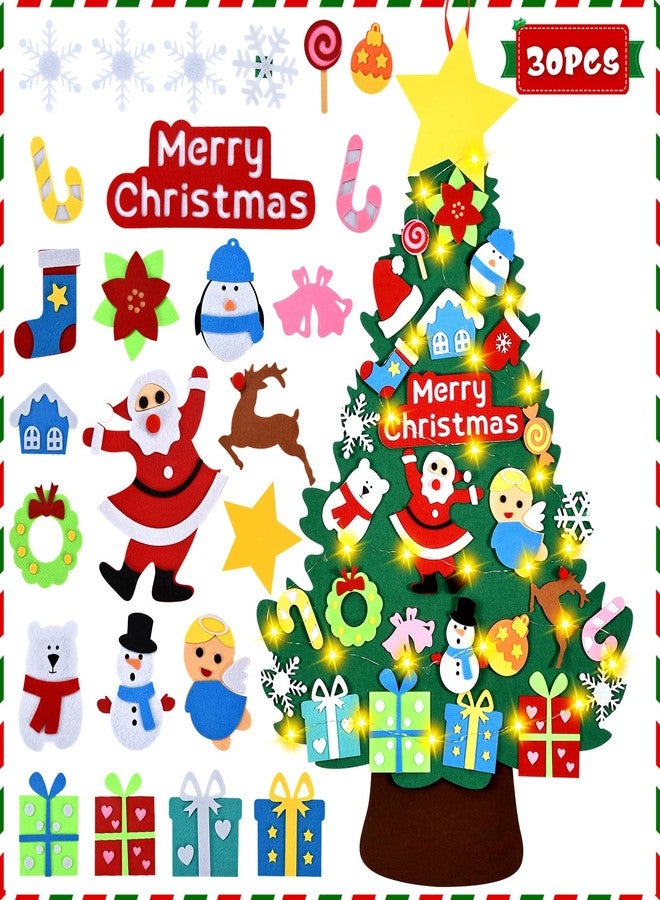 HmiL-U Felt Christmas Tree - 3.4 FT Christmas Decorations for Toddlers with 30 Pcs Ornaments,DIY Xmas Gifts for Door Wall Hanging Decorations - Image 1