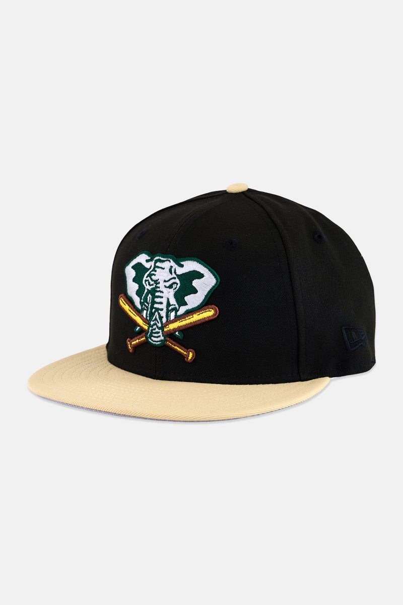 New Era x MLB Men Athletics Fitted Cap, Black - Image 1