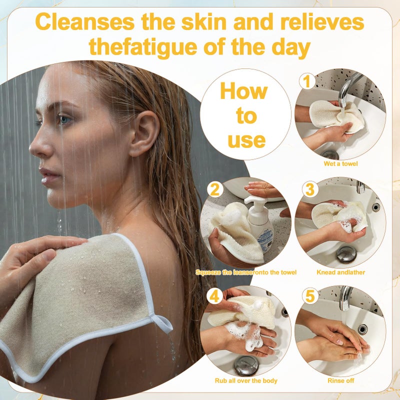 ZhouBoat 9 Pcs Nylon Exfoliating Wash Cloths Set Soft Dual Sided Body Face Towels Kitchen Dish Scrubber Reusable Bath Spa Towel for Women Men Travel 8.7 x 10.2 Inch - Image 4