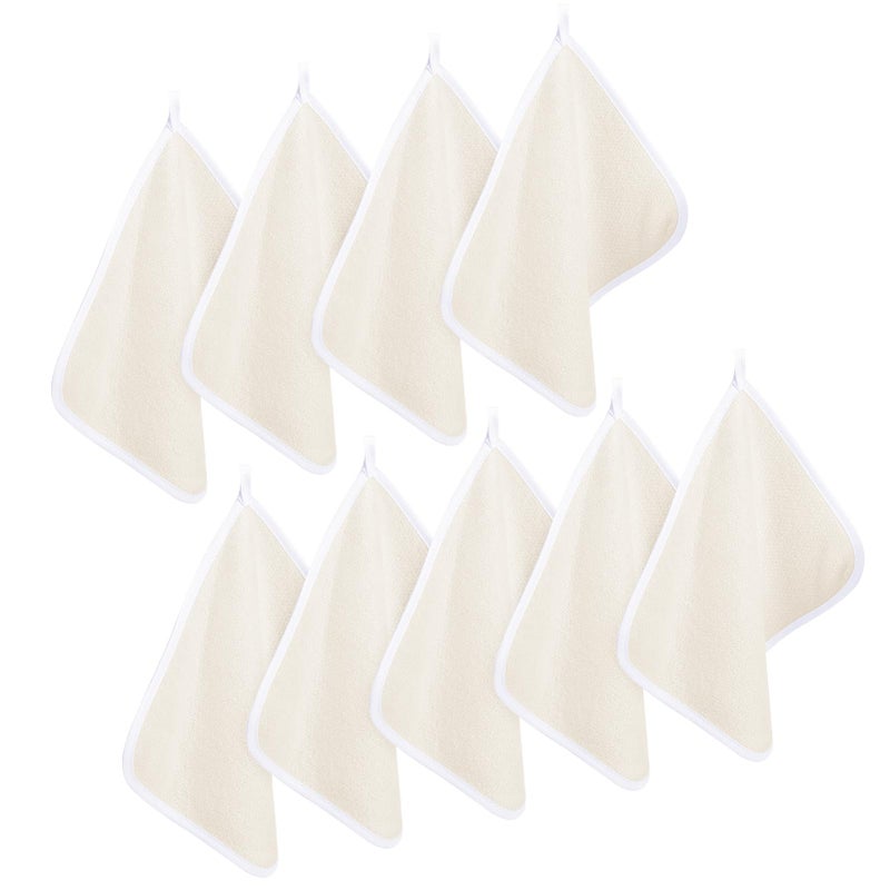 ZhouBoat 9 Pcs Nylon Exfoliating Wash Cloths Set Soft Dual Sided Body Face Towels Kitchen Dish Scrubber Reusable Bath Spa Towel for Women Men Travel 8.7 x 10.2 Inch - Image 1