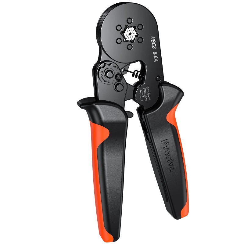 Preciva Ferrule Crimping Tool, Preciva Hexagonal Sawtooth Self-Adjustable Ratchet Wire Terminals Crimper for AWG23-10 Bootlace End-Sleeves Ferrule - Image 1