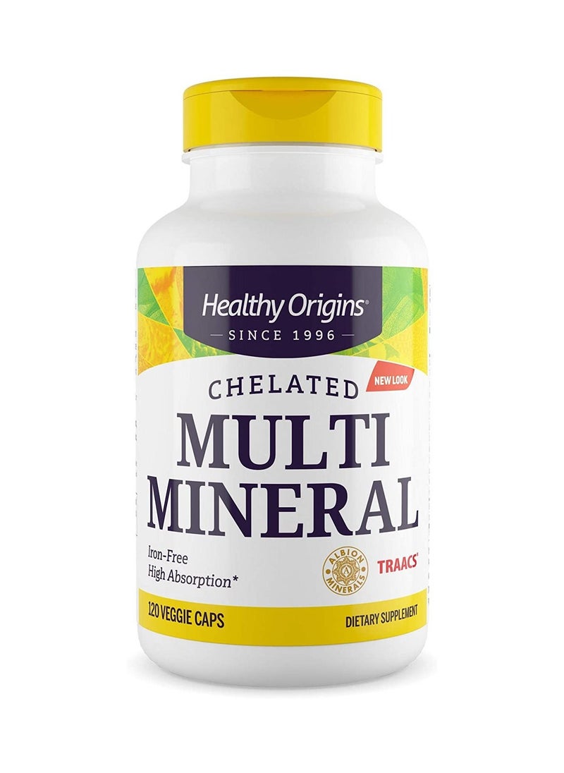 Healthy Origins - chelated Multi Mineral Iron Free, High Absorption Dietary Supplement - 120 Caps - Image 1