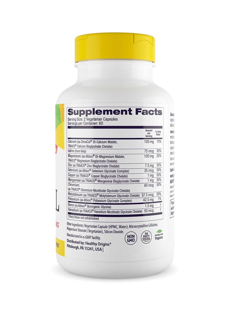 Healthy Origins - chelated Multi Mineral Iron Free, High Absorption Dietary Supplement - 120 Caps - Image 1