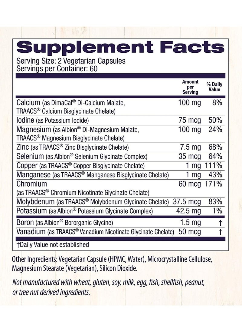 Healthy Origins - chelated Multi Mineral Iron Free, High Absorption Dietary Supplement - 120 Caps - Image 1