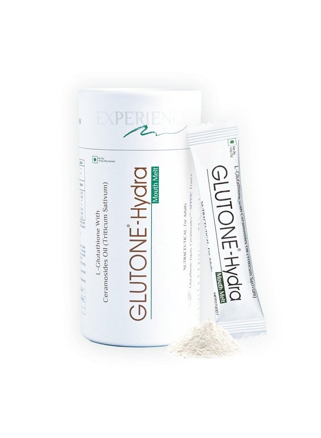 GLUTONE Glutone-Hydra Mouth Melt | Setria Glutathione with Ceramosides Mouth Melts for Dry Skin | Glowing Hydrated Skin | Pack of 10 Sachets - Image 1