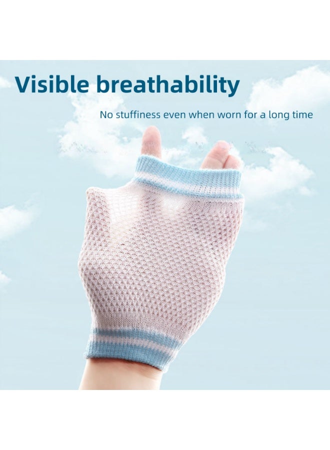 نوفولان جوارب ركبة للأطفال الصغار للزحف، زوجان، جوارب ركبة مضادة للانزلاق للمشي والزحف، جوارب مرنة سميكة وجيدة التهوية، ماصة للرطوبة، تصميمات أسد وأرنب - Image 3