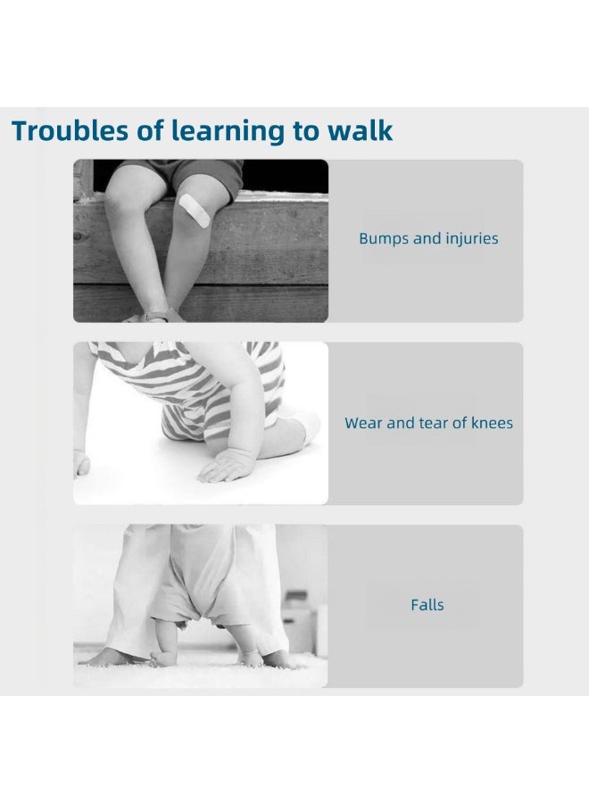 نوفولان جوارب ركبة للأطفال الصغار للزحف، زوجان، جوارب ركبة مضادة للانزلاق للمشي والزحف، جوارب مرنة سميكة وجيدة التهوية، ماصة للرطوبة، تصميمات أسد وأرنب - Image 2