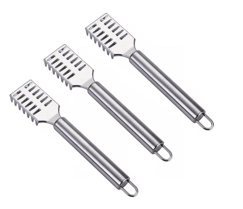 NURIOR NURIOR Kitchen Fish Skin Remover Scale Scraper, Knife, Swtooth Descaler Peeler, Skin Peeler, Fish Tools, Stainless Steel Fish Cleaning Brush Machine for Kitchen Fish Scaler Cutting Knife (Pack 3) - Image 1