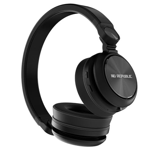Nu Republic Starboy with 54 Hour Playtime,X-Bass® Technology,40mm Neodymium Drivers,Gaming Mode,Bluetooth V5.4,Dual Pairing,Dual Stereo,Type-C Fast Charging ENC Bluetooth Over Ear Headphones (Black) - Image 1