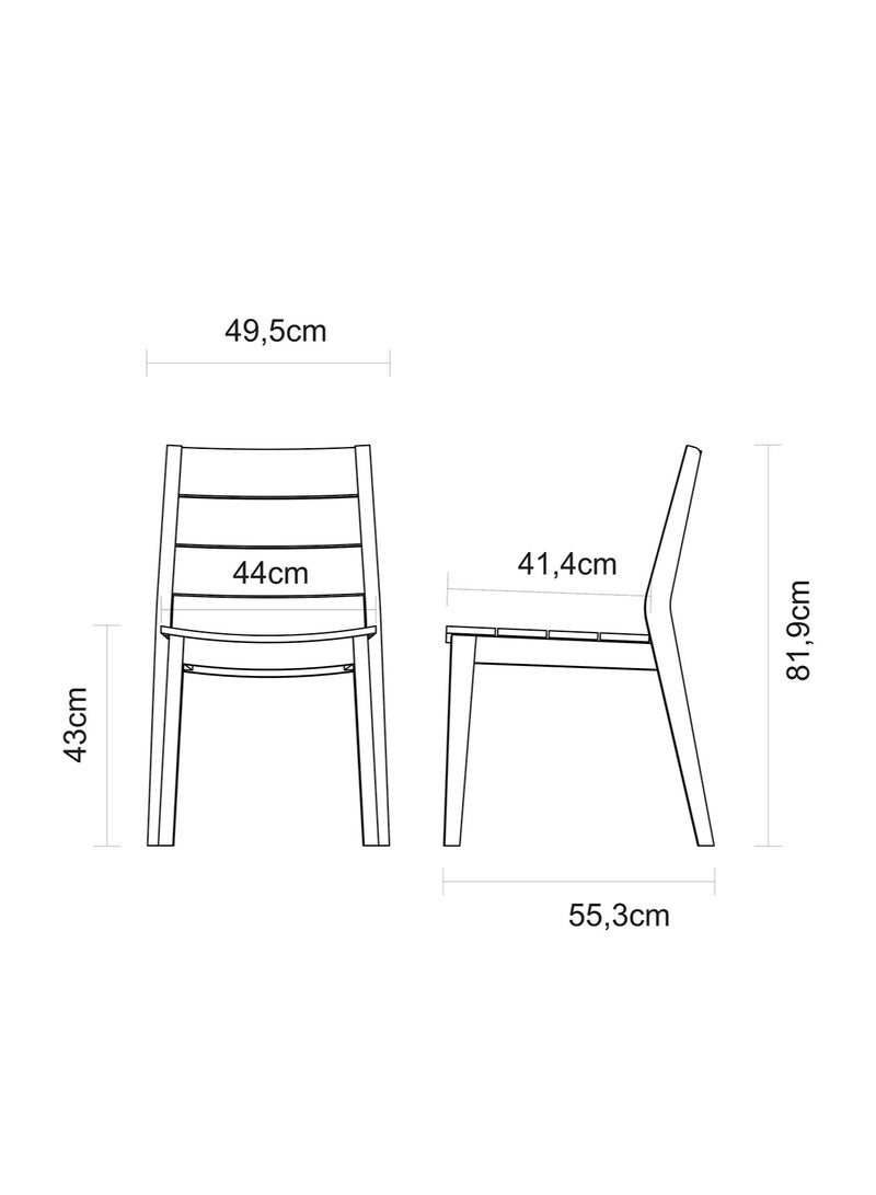 TRAMONTINA Since 1911,Made in Brazil-  Toscana Wooden Chair with arms- furniture - Image 4