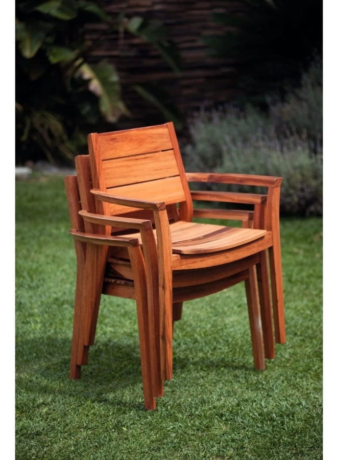 TRAMONTINA Since 1911,Made in Brazil-  Toscana Wooden Chair with arms- furniture - Image 2