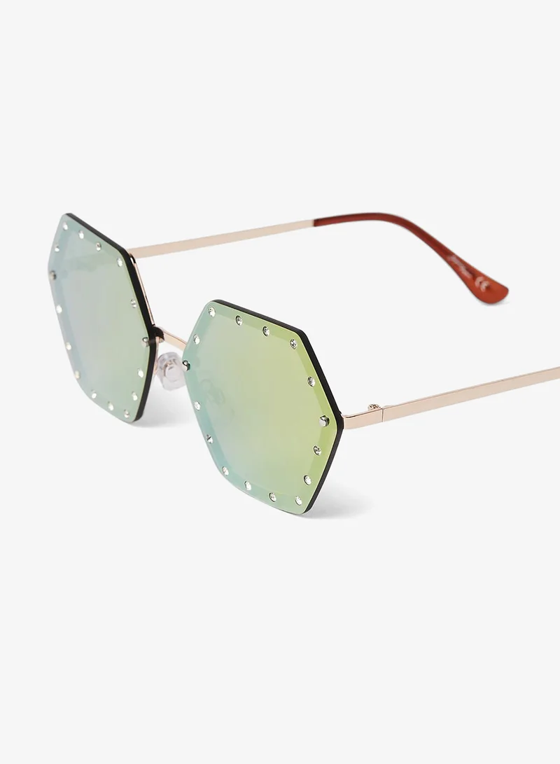 Jeepers Peepers  Embellished Hexagon Sunglasses for Women | Best Price UAE