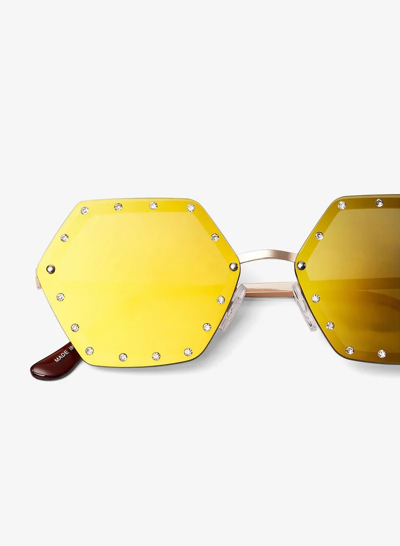 Jeepers Peepers  Embellished Hexagon Sunglasses for Women | Best Price UAE