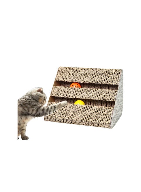 لوح خدش للقطط مصنوع من الورق المموج، لعبة قطط صغيرة مع جرس وكرة