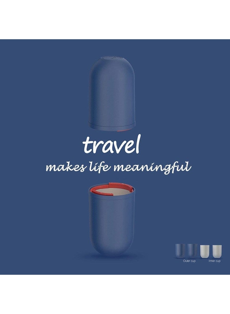 1 قطعة كوب فرشاة أسنان للسفر 4 في 1 كبسولة إبداعية متعددة الوظائف كوب غسيل الفم - Image 5