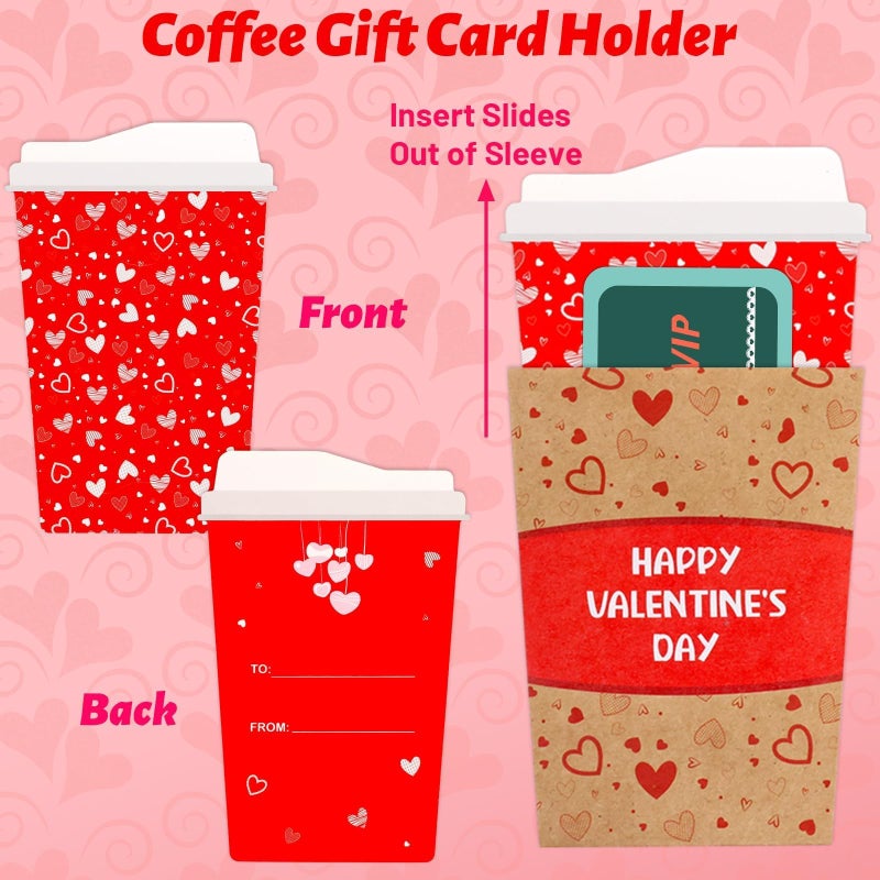 WorldBazaar Coffee Gift Card Holders Valentines 12 Pack Kraft Cards for Teachers Valentines Day Gifts for Employees - Image 3