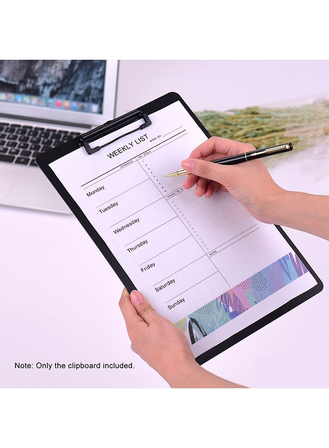 A4 Size Plastic Clipboard Writing Pad Black - Image 4